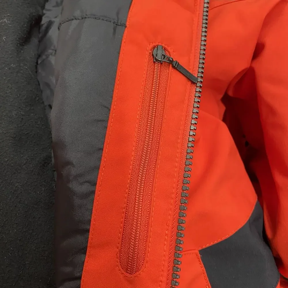Obermeyer Ski Jacket Boys M 10-12 Red Black RECCO Snowboard Winter Hooded Bright